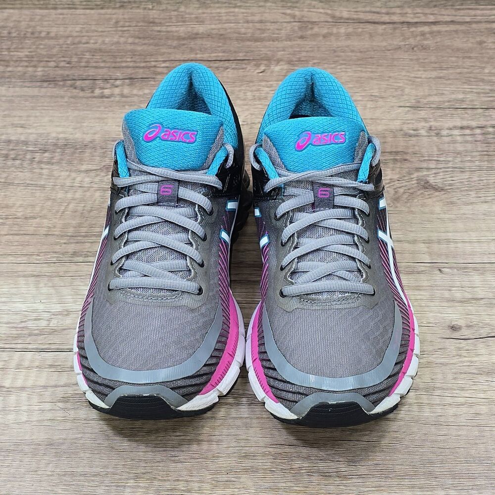 ASICS Gel-Kinsei 6 Women's Size 7.5 Black Gray Pink Blue Running Shoes (T694N) - Picture 2 of 13
